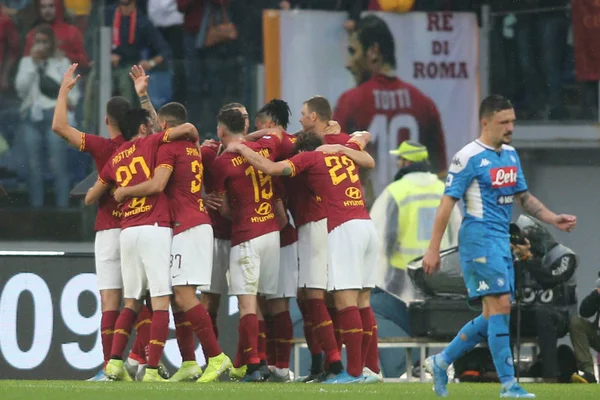 Serie A mecz piłki nożnej: Jak Roma vs Napoli Rzym, Włochy - 2 listopada 2019 — Zdjęcie stockowe