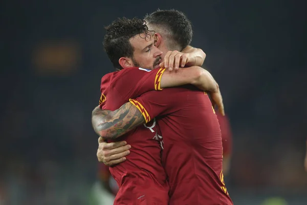 セリエAサッカー試合:ローマ対スペイン、ローマ、イタリア- 15 12月2019 — ストック写真