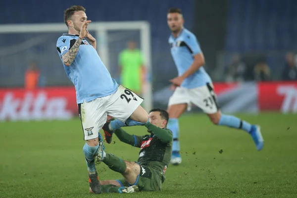 SERIE A SOCCER MATCH: SS LAZIO VS NAPOLI, ROME, ITALY 11 มกราคม 2020 — ภาพถ่ายสต็อก