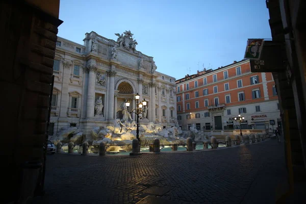 Roma Italie Mai 2020 Fontaine Trevi Déserte Rome Premier Week — Photo