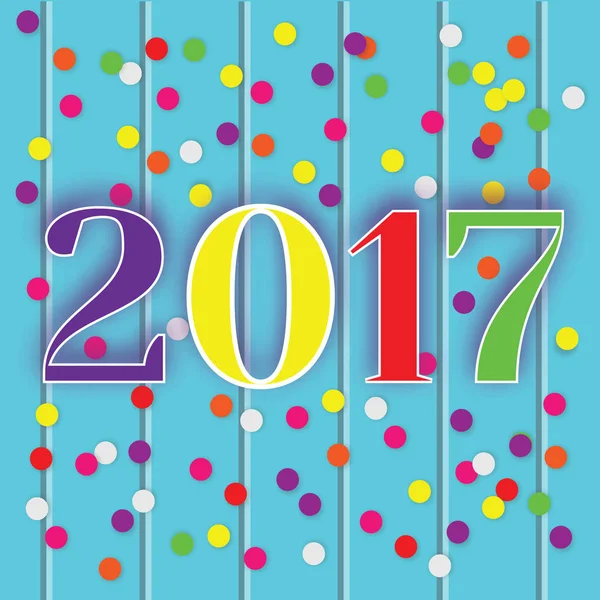 Kaart van de groet van de viering van Nieuwjaar 2017, banner, vectorillustratie — Stockvector