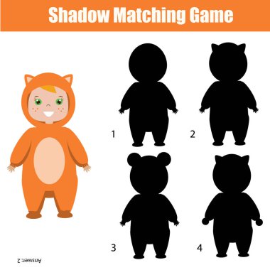 Gölge eşleme oyunu. Noel Tema, kids hareket, çalışma sayfası