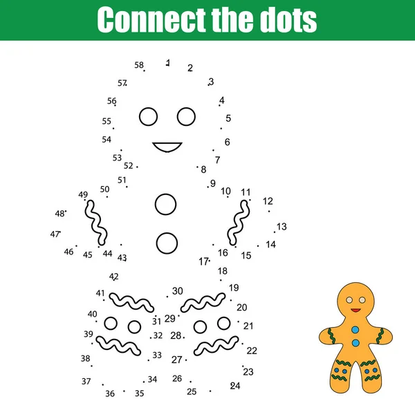 Connect noktalar numaraları çocuk eğitim oyunu. Yazdırılabilir çalışma etkinliği. Noel, kış tatil Tema