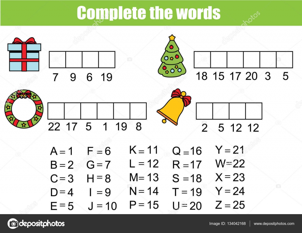 Complete as palavras. código de cifra. aprender vocabulário e
