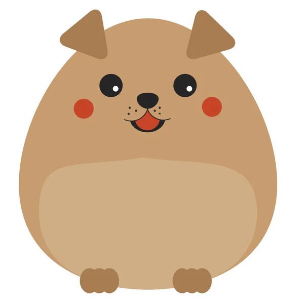 Lindo perro kawaii, personaje de cachorro. Estilo de los niños, ilustración vectorial — Vector de stock