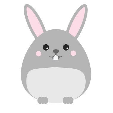Şirin kawaii tavşan, tavşan, tavşan karakter. Çocuk stil, vektör çizim