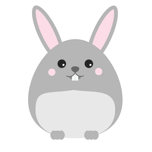 Lindo conejo kawaii, conejo, personaje de liebre. Estilo de los niños, ilustración vectorial — Vector de stock