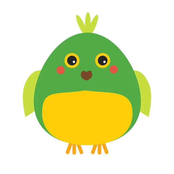 Cute kawaii parrot character. Children style, vector illustration — Stock Vector