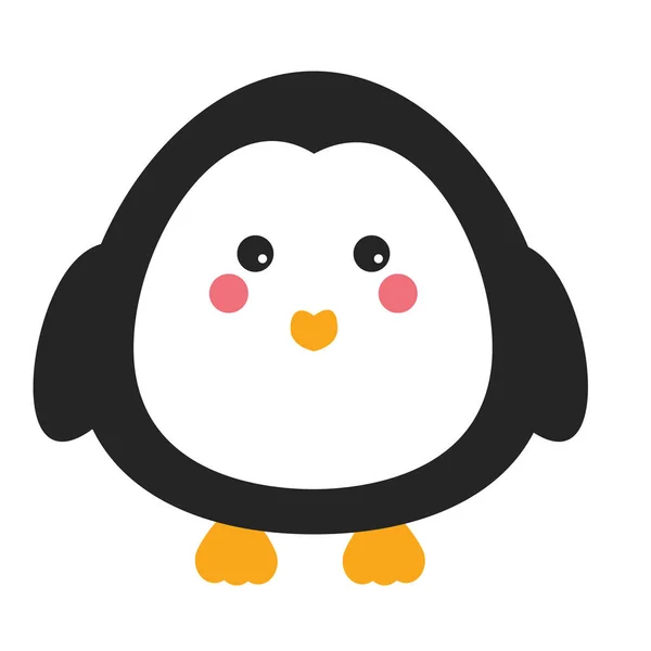 Симпатичный пингвин Кавайи. Детский стиль, векторная иллюстрация — стоковый вектор