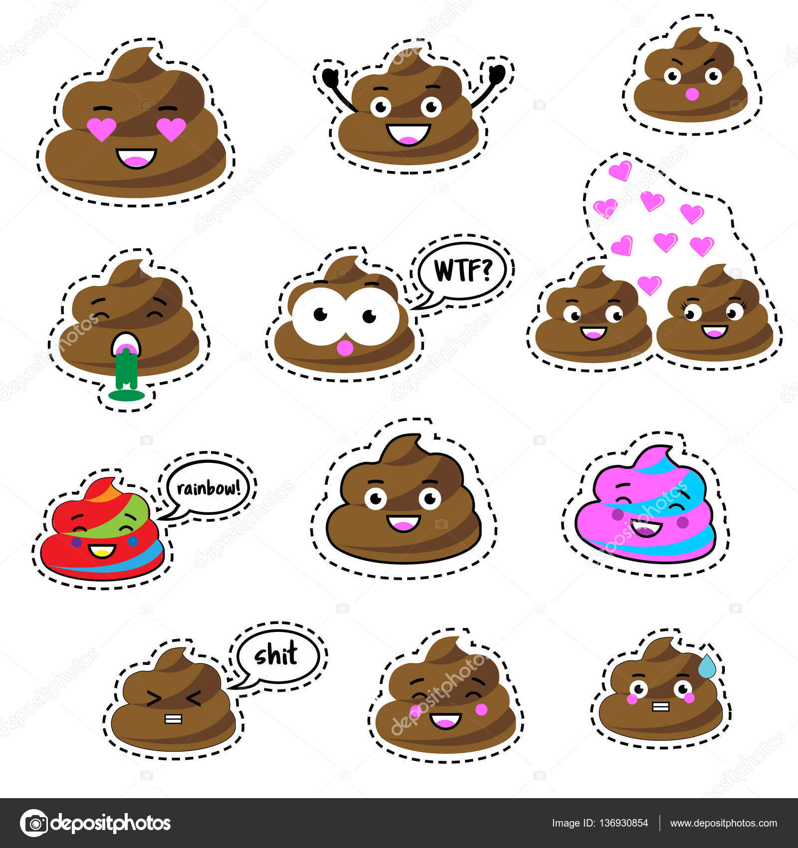 Humor Shit Poop Emoji Funny Background Stock Vector by ©shawlin 271406900