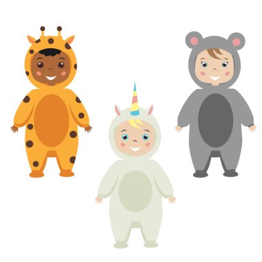 Çocuklar parti kıyafeti. Animal karnaval kostümleri çocuklarda