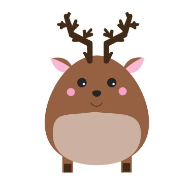 Şirin kawaii orman geyik karakter. Çocuk stil, vektör çizim