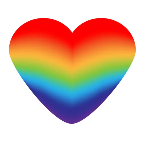 Cœur arc-en-ciel. symbole LGBT — Image vectorielle