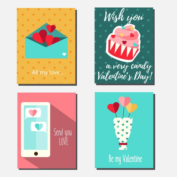Der erste Valentinstag Vektor vertikale Banner, Grußkarten, Party-Einladungen Design-Vorlagen. Romantische Ferien, Liebesthema — Stockvektor