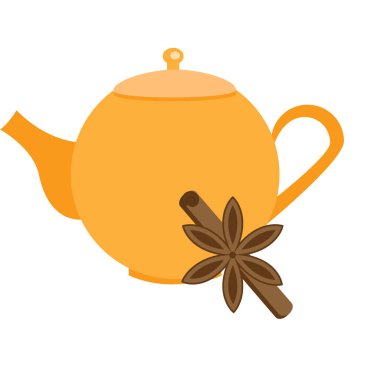 Tarçın ile turuncu çaydanlık