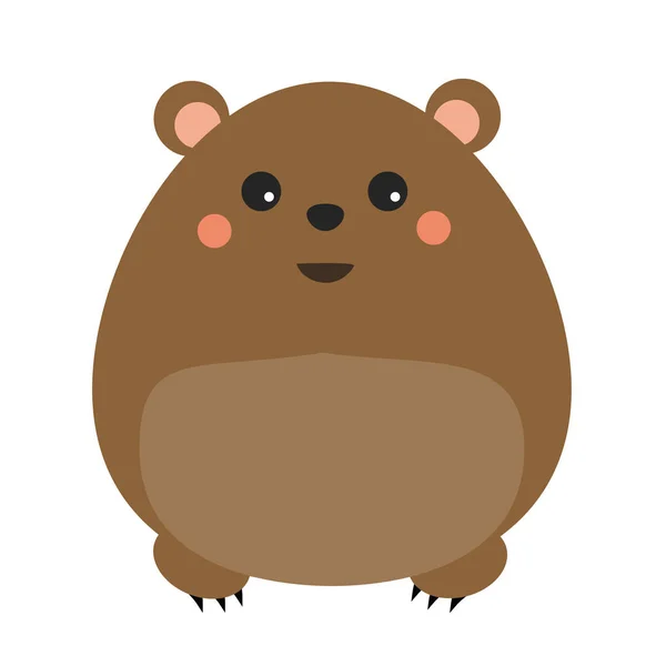 Симпатичный лесной медведь кавайи. Детский стиль, векторная иллюстрация — стоковый вектор