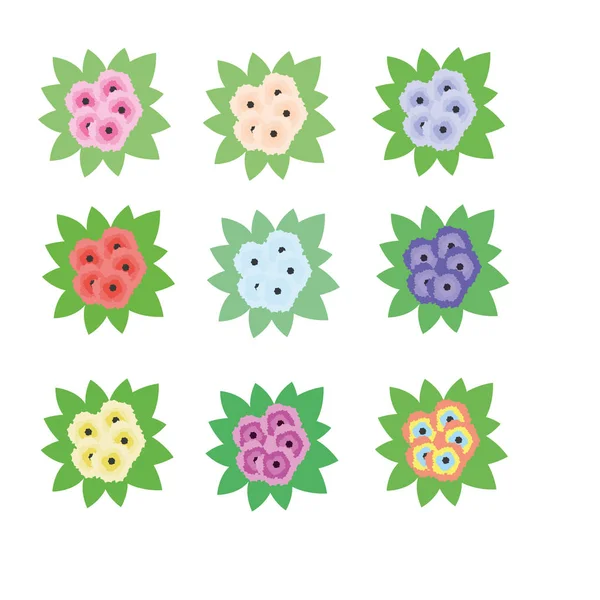 Ramos de flores de rosas briar. elementos de diseño aislados para invitaciones, álbumes de recortes y vacaciones, eventos y negocios. Colección de vectores de flores abstractas coloridas — Vector de stock