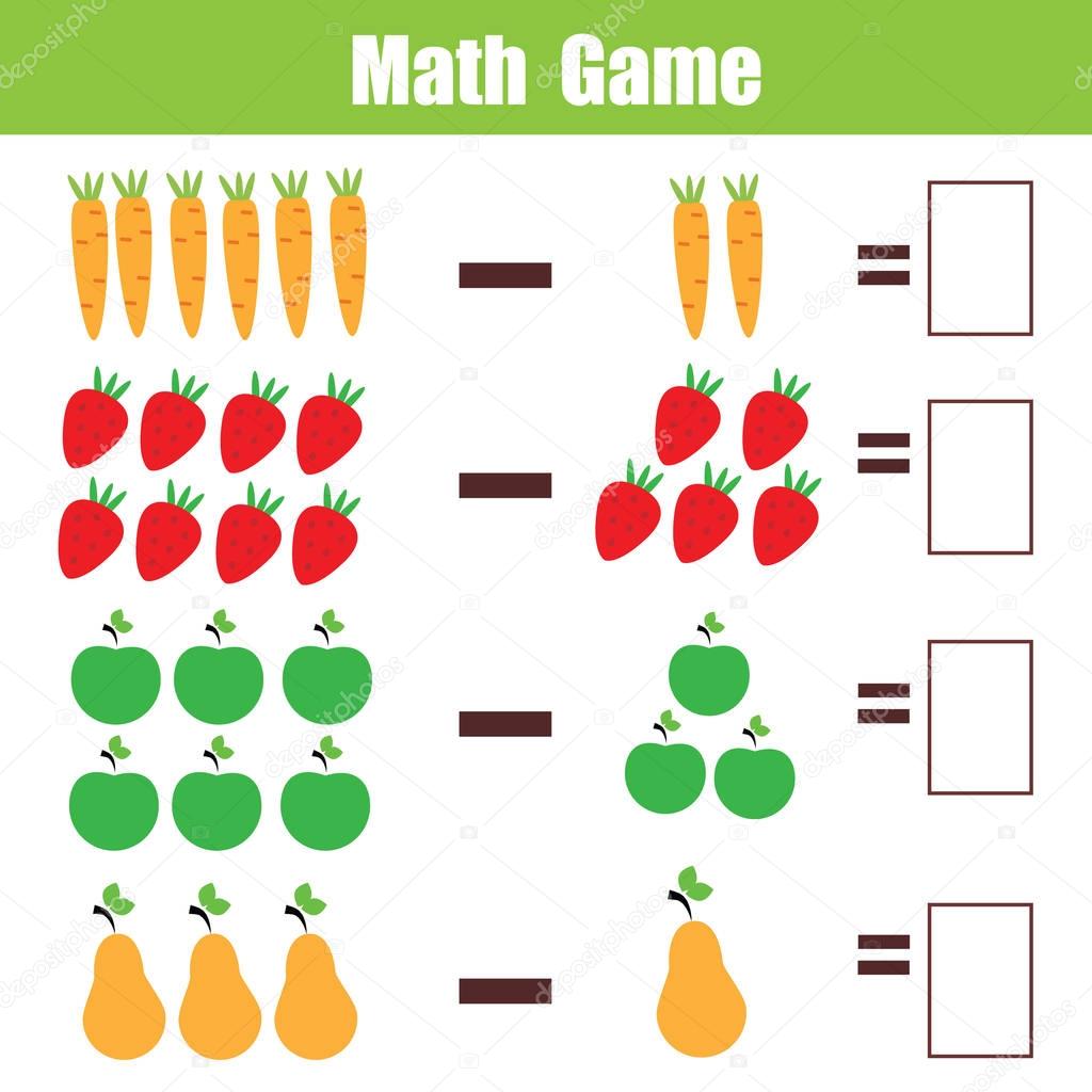 Sustracciones para niños | Juego educativo de matemáticas para niños