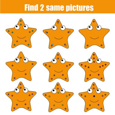 Çocuk eğitim oyunu aynı resimleri bulma
