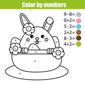 Download Bunny Hiding Eggs coloring page — Stock Vector ...