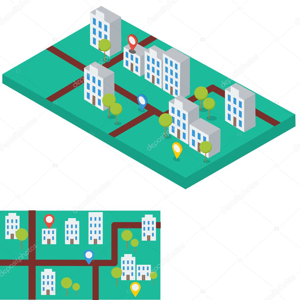 Download Abstract City Map With Gps Signs Flat And Isometric Infographic Element Paper Mock Up Buildings Generic Town Architecture Modern Estate Premium Vector In Adobe Illustrator Ai Ai Format Encapsulated PSD Mockup Templates