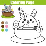 Bunny Hiding Eggs coloring page — Stock Vector ...