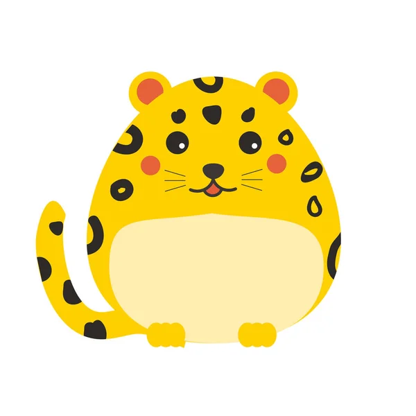 Cute leopard. Children style, isolated design elements, vector illustration — Stock Vector