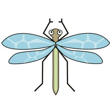 Yusufçuk karikatür tarzı. Vektör çizim, tasarım öğesi