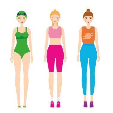 Spor giyim kadınlar. Kadın fitness giyim. Spor salonu spor kıyafeti gülümseyen kız