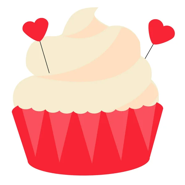 Dia de São Valentim, romântico, amor cupcake. Elemento de design, ícone, ilustração vetorial —  Vetores de Stock