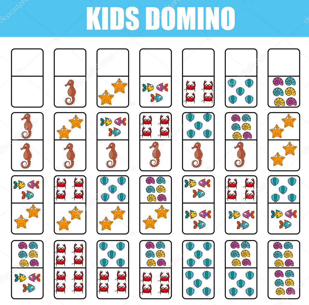 Imágenes: un juego de domino completo | Domino para niños ...