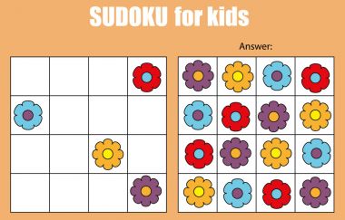 Sudoku Oyun çocuklar için. Çocuklar etkinlik sayfası