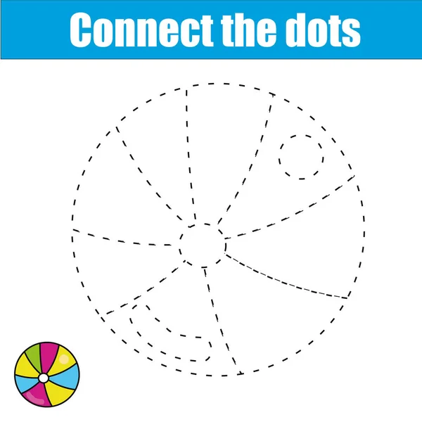 Verbinden Sie die Punkte. Kinder-Lernspiel. druckbare Arbeitsblatt-Aktivität. Schreibpraxis. Malvorlagen — Stockvektor