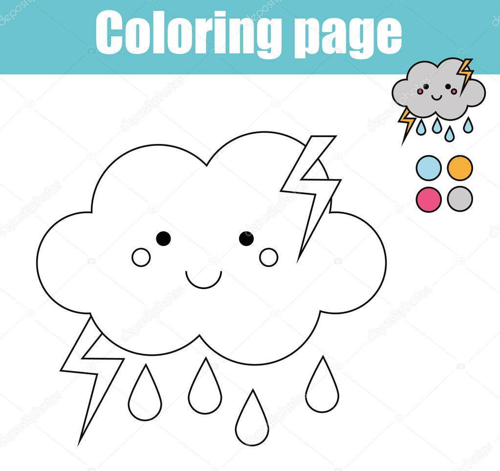 Imágenes: dibujo de nubes para imprimir | Página para colorear con