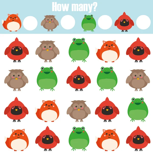 Eğitim çocuk oyunu sayma, aktivite çocuklar. Kaç nesneleri görev