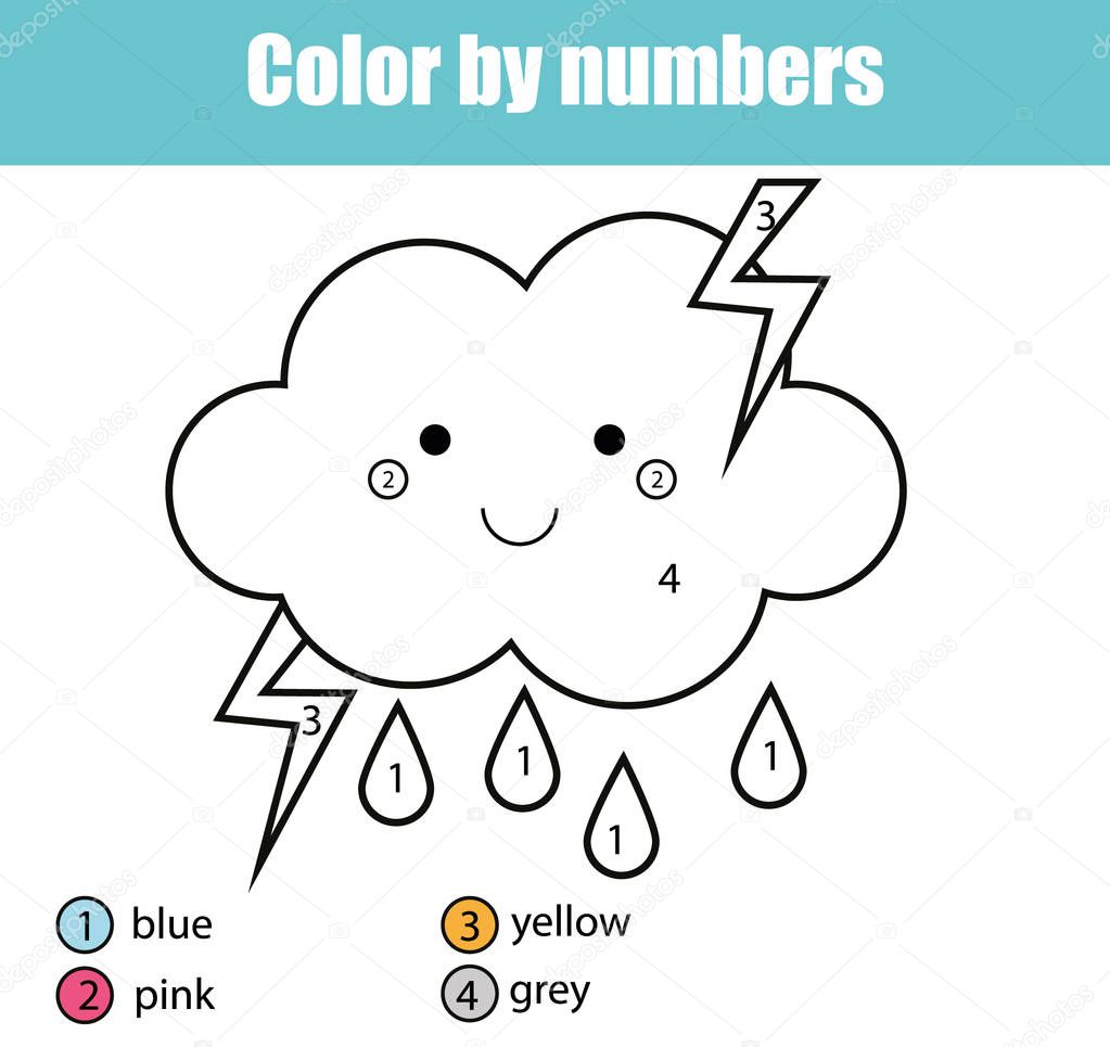 Cute cloud coloring page | Coloring page with cute cloud character