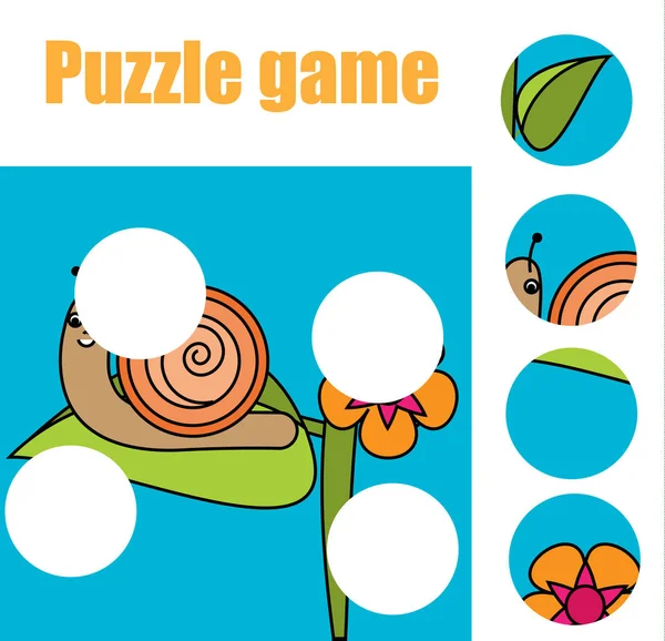 Passend für Kinder Lernspiel. Streichhölzer und vervollständigen das Bild. Puzzle Kinder Aktivität — Stockvektor
