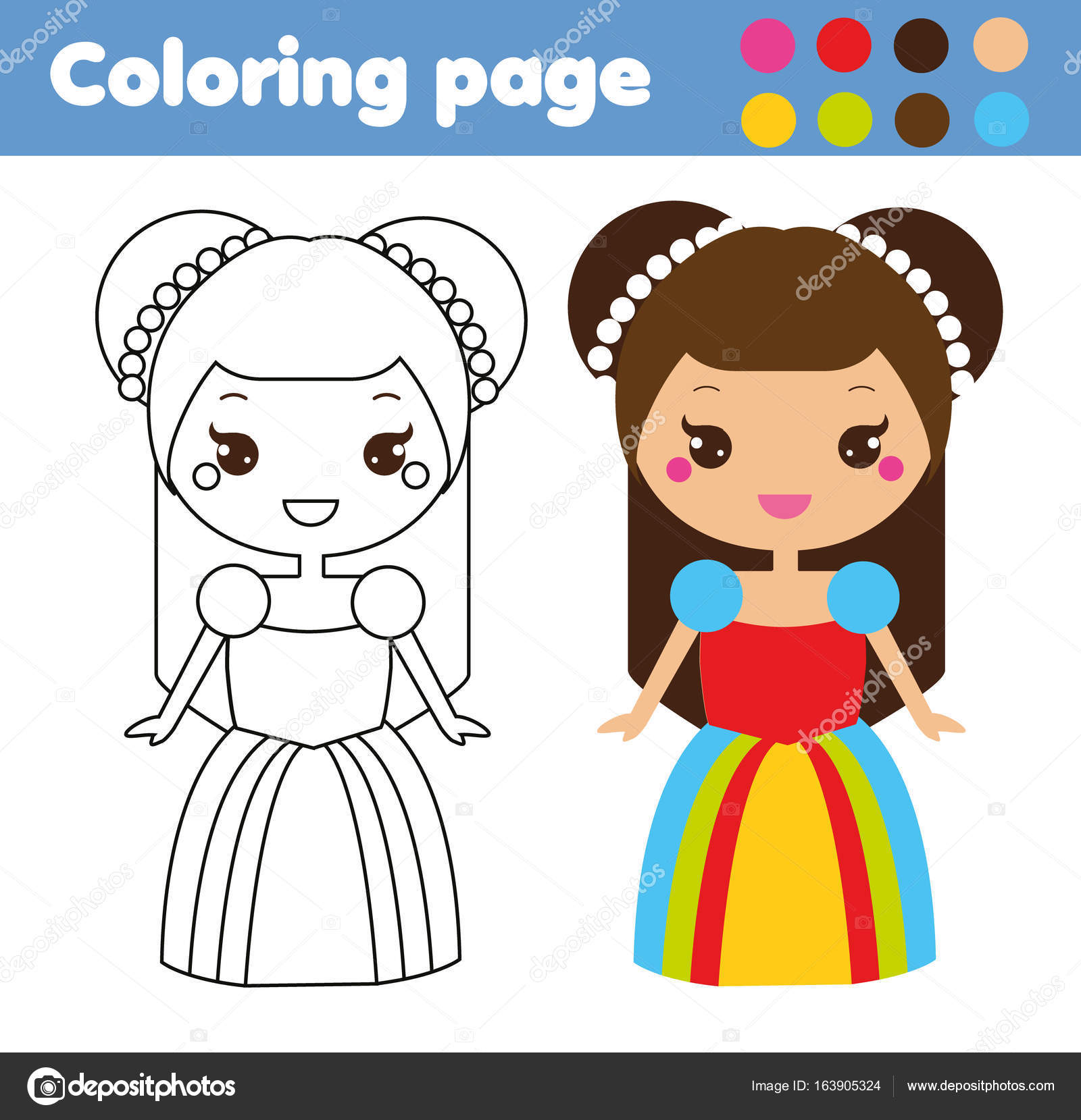 Desenho de Menina com boneca para Colorir - Colorir.com