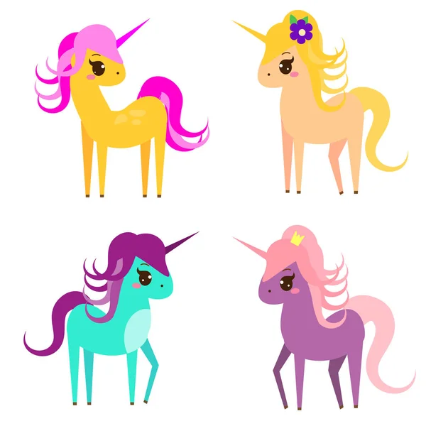 Kuda unicorn yang lucu. Ilustrasi vektor - Stok Vektor