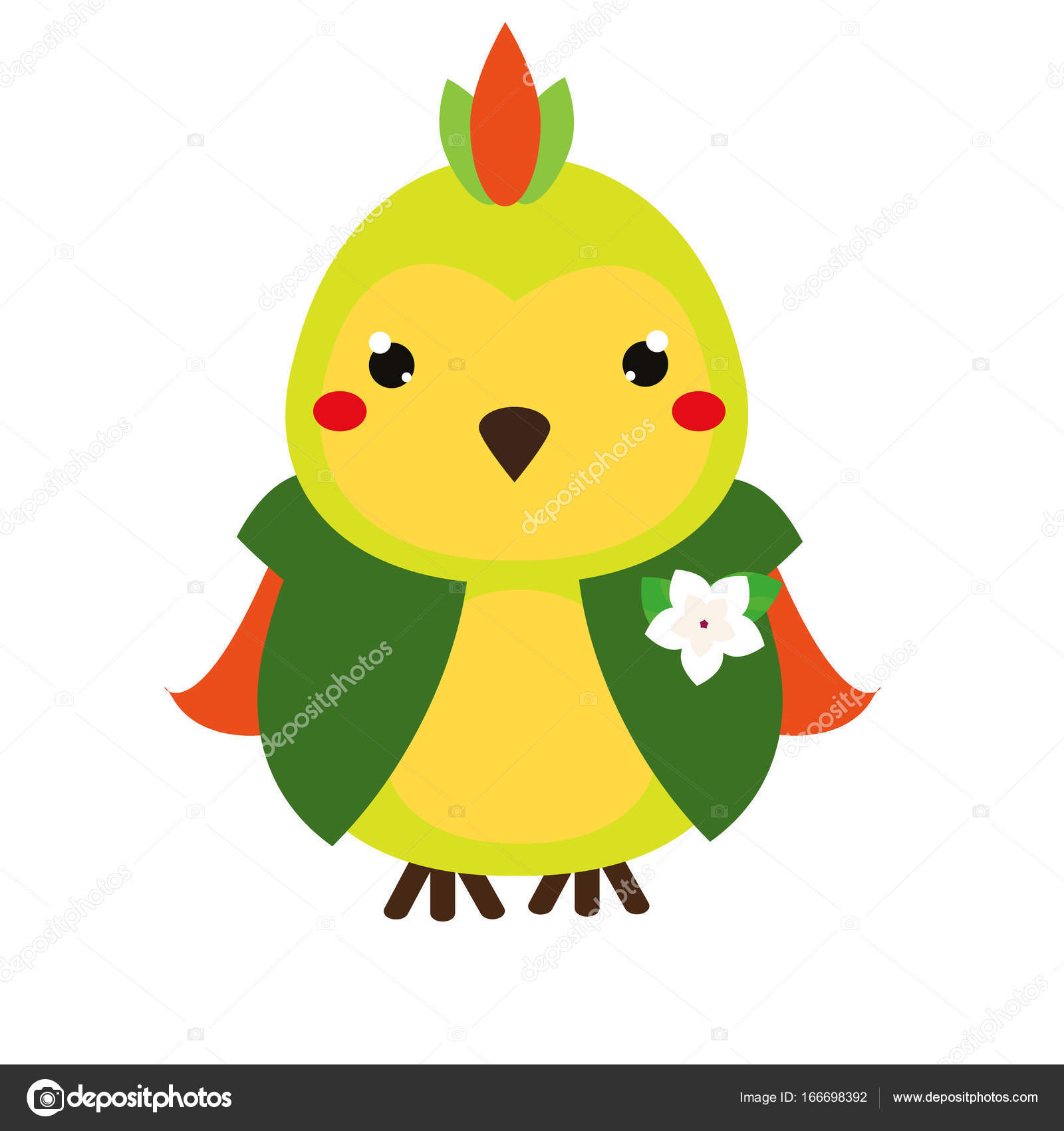 cute parrot cartoon kawaii animal character vector illustration for kids and babies fashion stock vector c bonnyheize gmail com 166698392 https depositphotos com 166698392 stock illustration cute parrot cartoon kawaii animal html