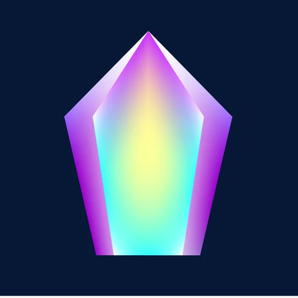 Magiska glödande crystal. Vektorillustration — Stock vektor