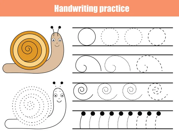 Fiche Pratique Écriture Jeu Éducatif Pour Enfants Feuille Calcul Imprimable — Image vectorielle