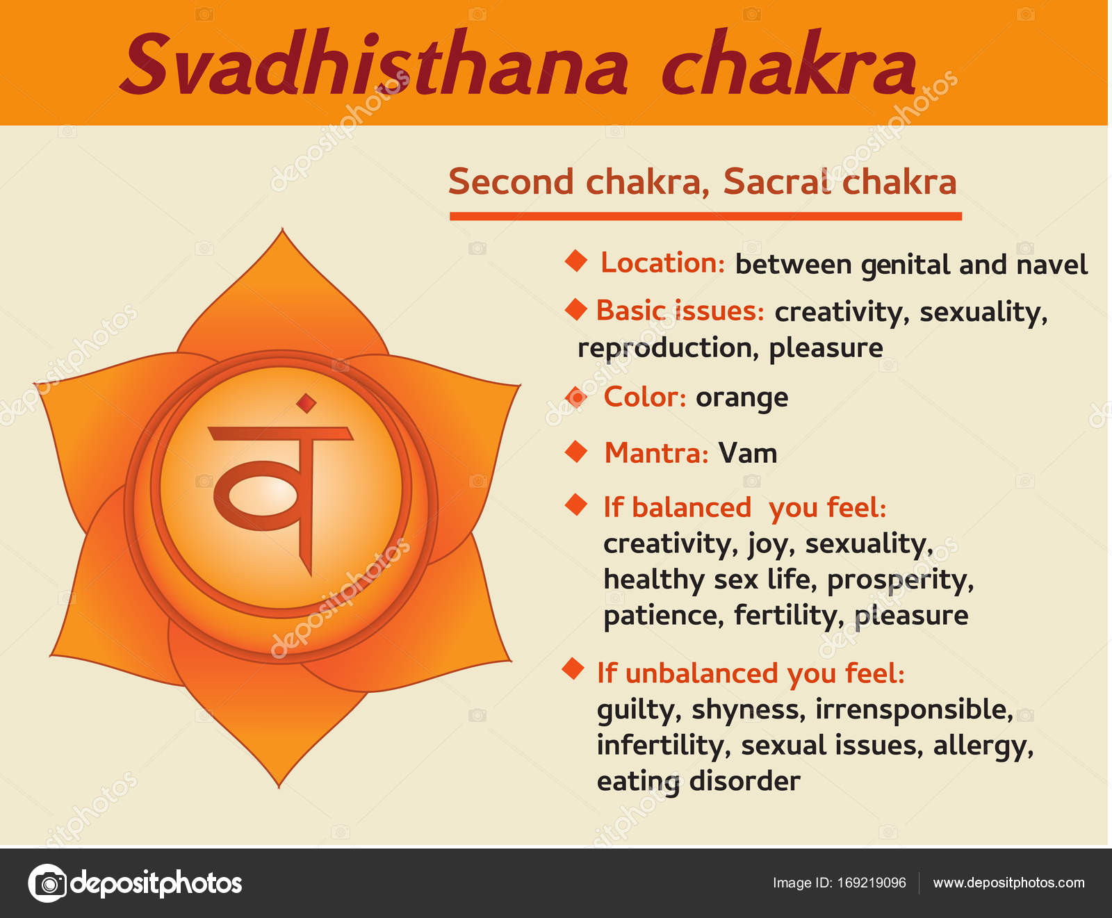 Svadhisthana Chakra Infográfico Segundo Lugar Sexual Descrição Símbolo 