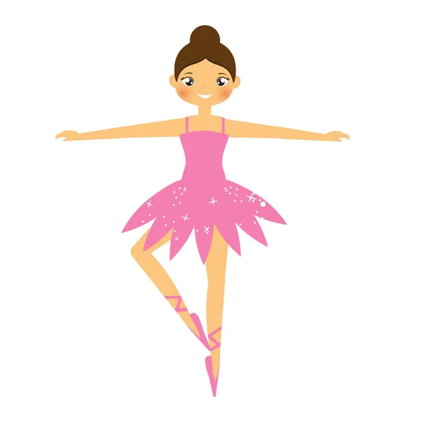 Jolie ballerine. Fille dansant en jupe tutu — Image vectorielle