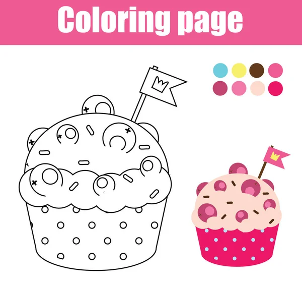 Desenho de Cupcake kawaii com morango para Colorir - Colorir.com