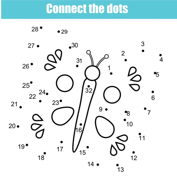 Connectez Les Points Enfants Jeu Dessin Éducatif Jeu Points Par — Image vectorielle