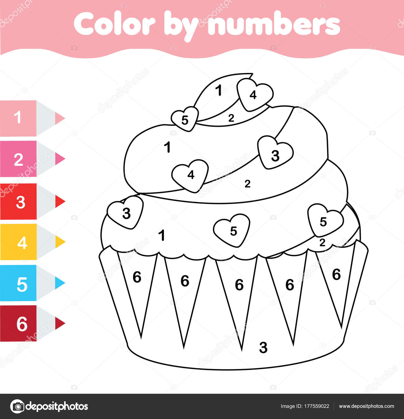 Vetores de Cor Cupcake Bonito Por Números Jogo Educativo Para Crianças  Página Para Colorir e mais imagens de Amarelo - iStock