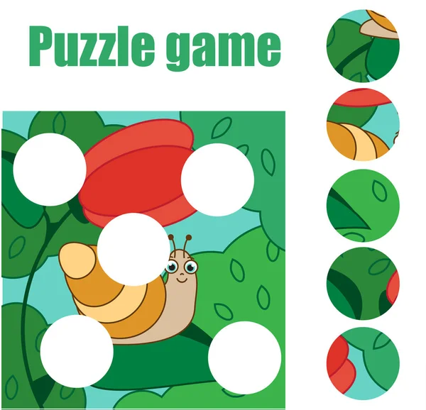 Puzzle für Kleinkinder. passend für Kinder Lernspiel. Streichhölzer und vervollständigen das Bild. Aktivitäten für Kinder im Vorschulalter — Stockvektor