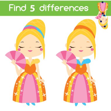 Farkları bul eğitim çocuk oyunu. Şirin Prenses ile çocuk aktivite levha