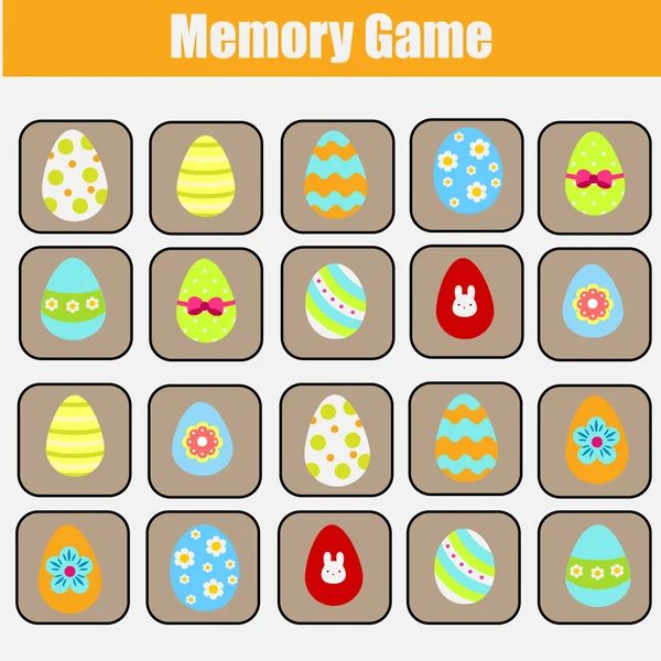 Memory game for toddlers. Educational children game. Easter theme